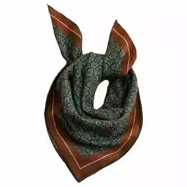 山一丸 五色腰果暗纹舒服丝棉中方巾亲肤柔软透气显品质手工边春秋  丝巾 女款