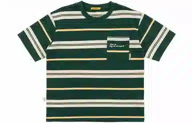 BENMYSHOWER Rainbow Stripe T-Shirt Navy