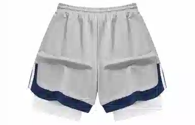 王者荣耀 标语款 美式基础款字母印花户外运动篮球跑步训练宽松透气假两件抽绳休闲短裤 男女同款