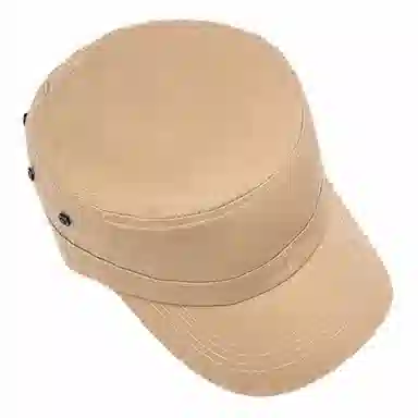 山一丸 休闲时尚中老年春夏季户外遮阳防晒 棉 平顶帽 男女同款情侣款