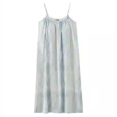 莫代尔 舒适时尚气质吊带百搭修身带胸垫防凸点清新柔软亲肤可外穿夏季睡裙 女款 蓝色