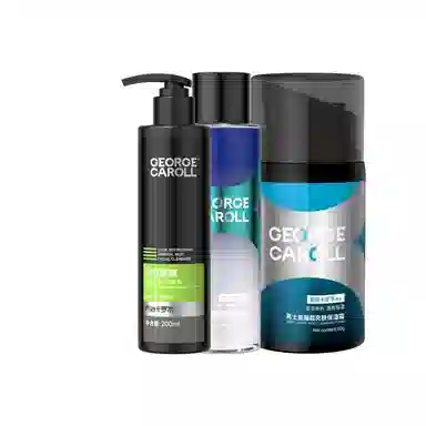 乔治卡罗尔 冰爽矿物泥焕颜亮肤男士护肤套装 保养深层清洁补水保湿持久保湿清爽控油