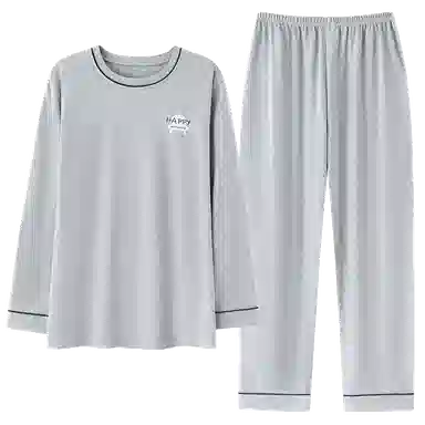 贴身领域 青少年圆领舒适透气可外穿睡衣套装 男款