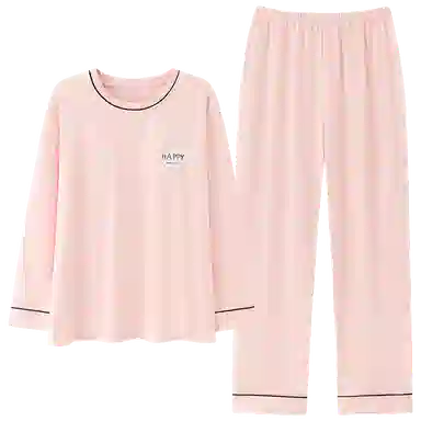 贴身领域 圆领甜美舒适透气可外穿柔软简约亲肤睡衣套装 女款