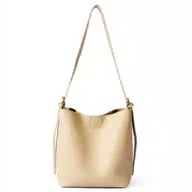 都宝路 软皮百搭韩系水桶包子母托特包 合成革 单肩包 常规 女款 黄色/黑色