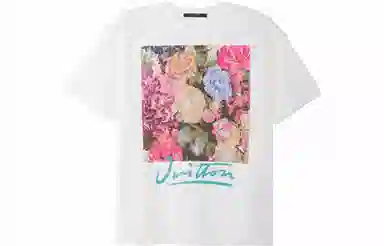 Louis Vuitton FW22 Floral Lettering Tee White