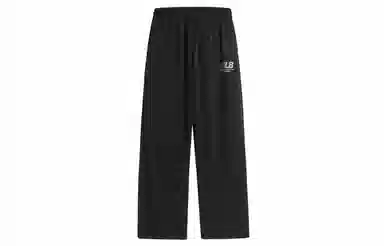 王者荣耀 鲁班七号星空梦想款 美式基础款冰丝宽松直筒透气通勤百搭户外运动系带松紧薄款拖地中腰休闲裤 男女同款 黑色