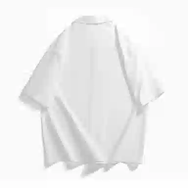 袋鼠 美式复古基础款简约纯色宽松休闲单排扣轻薄透气凉感翻领短袖衬衫 男女同款