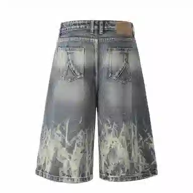 WLNEXT Vintage Washed Denim Shorts