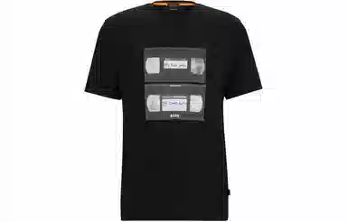 HUGO BOSS FW23 Cotton-Jersey T-Shirt With Music-Inspired Print T