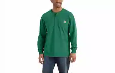 Carhartt K128 HEAVYWEIGHT LONG-SLEEVE POCKET HENLEY T-SHIRTT LOOSE FIT