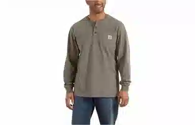 Carhartt K128 HEAVYWEIGHT LONG-SLEEVE POCKET HENLEY T-SHIRTT LOOSE FIT