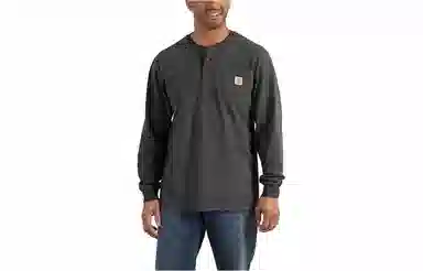 Carhartt K128 HEAVYWEIGHT LONG-SLEEVE POCKET HENLEY T-SHIRTT LOOSE FIT