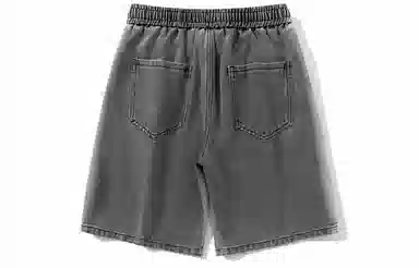 王者荣耀 美式高街水洗直筒五分牛仔短裤 男女同款