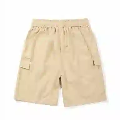 啄木鸟 城市机能风多口袋抽绳系带运动宽松五分工装休闲短裤 男女同款 米白