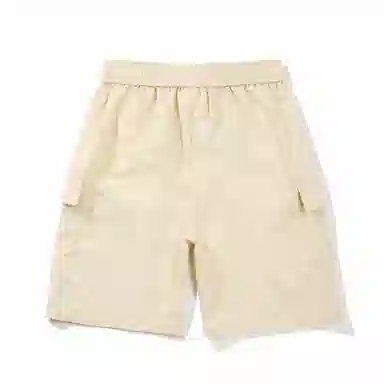 啄木鸟 城市机能风多口袋抽绳系带运动宽松五分工装休闲短裤 男女同款 米白