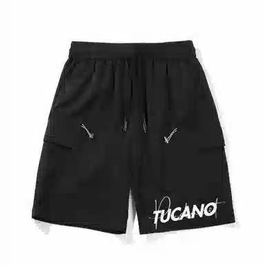 啄木鸟 城市机能风多口袋抽绳系带运动宽松五分工装休闲短裤 男女同款 米白