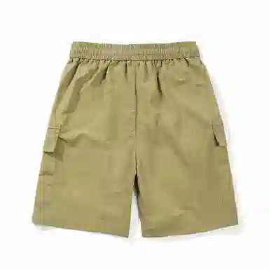 啄木鸟 城市机能风多口袋抽绳系带运动宽松五分工装休闲短裤 男女同款 米白