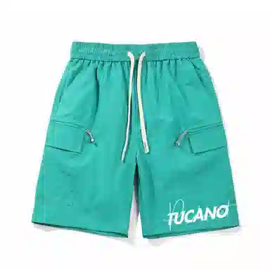 啄木鸟 城市机能风多口袋抽绳系带运动宽松五分工装休闲短裤 男女同款 米白