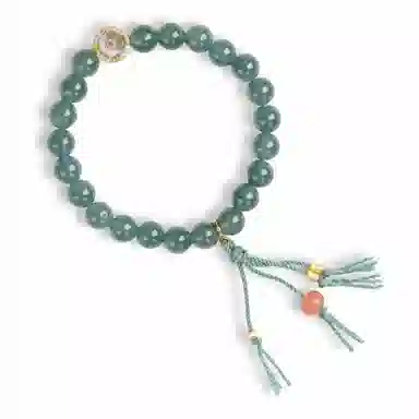 天台山 【天台山官方已祝福加持】天台山云烟绕小众高级感福气满满好运转运 糯种 翡翠手串 男女同款情侣款