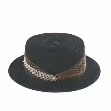 尚先生 法式网纱麦穗平顶 薄款透气旅游遮阳帽 纤维素 礼帽 女款