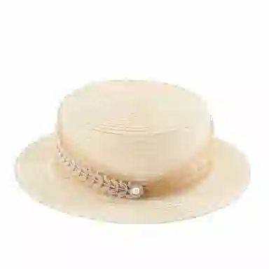 尚先生 法式网纱麦穗平顶 薄款透气旅游遮阳帽 纤维素 礼帽 女款