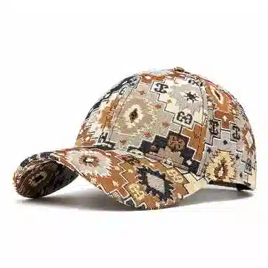 山一丸 名族风个性时尚百搭遮阳提花太阳 棉涤 鸭舌帽 男女同款情侣款