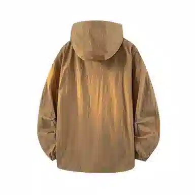 鸭鸭 户外运动基础潮牌高街纯色工装口袋设计薄款凉爽百搭宽松休闲连帽抽绳夹克外套 男女同款