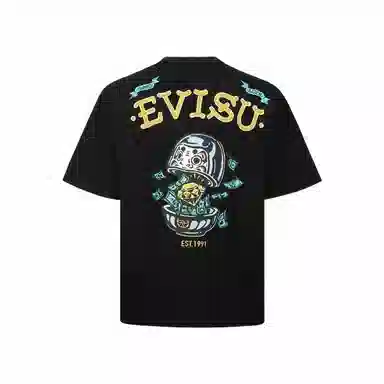 EVISU SS24 Diamond Daruma Print T-Shirt