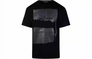 Stone Island Logo Print Crewneck T-Shirt Black