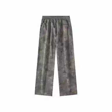 双星八特 扎染脏脏裤宽松直筒美式运动裤子高街长裤休闲裤 男女同款