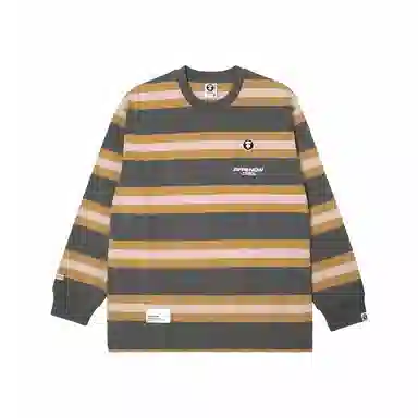 Aape FW23 Striped Crewneck Long Sleeve Tee