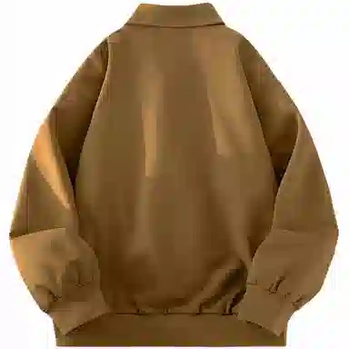 稻草人 拉链纯色翻领百搭宽松短款夹克外套 男女同款