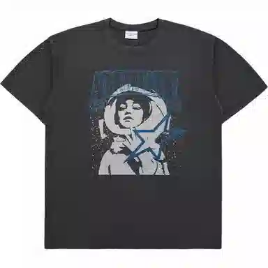 acme de la vie ADLV Letter Crewneck T-Shirt Charcoal