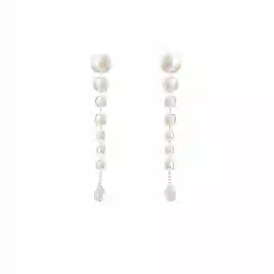 韵系 人鱼之泪流苏珍珠 铜镀金 耳环 女款