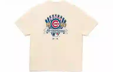 New Era x MLB Chicago Cubs Letter Print Tee Ivory