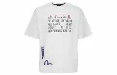 EVISU Slogan And Poster Print Loose Fit T-Shirt LogoT