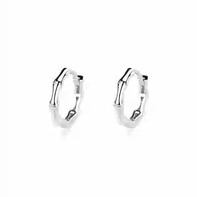 希遇 节节高升 竹节耳圈高级感精致森系简约青 梅竹马小众素圈大气平安扣上岸招财 平安好运 合金 耳环 男女同款情侣款