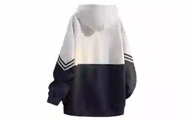 王者荣耀 梦奇款 美式复古简约创意字母印花拼接撞色条纹落肩长袖休闲宽松套头多巴胺重磅连帽卫衣 男女同款