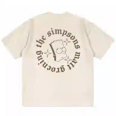 The Simpsons 3D Letter Cartoon Star Print T-Shirt