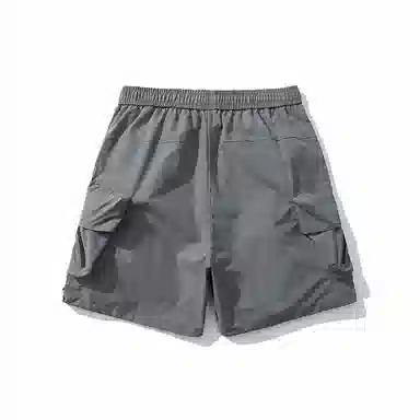 袋鼠 大口袋可自收纳吸湿速干轻薄冰感废土风牛仔运动裤工装短裤 男女同款