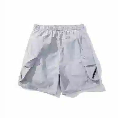 袋鼠 大口袋可自收纳吸湿速干轻薄冰感废土风牛仔运动裤工装短裤 男女同款