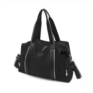 老人头 休闲运动通勤出行多功能大容量手提单肩斜挎包 织物 旅行包 女款 黑色