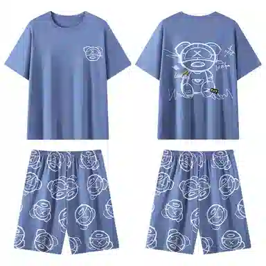 兰缪 薄款凉感休闲舒适家居服睡衣套装 男款 图片色