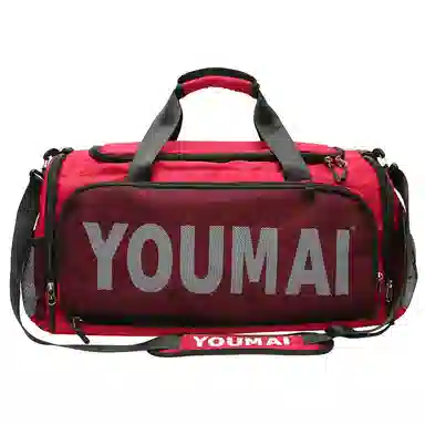 德力熊 出差轻便旅游包运动训练 尼龙拼网 健身包 男女同款情侣款 黑色/粉色/卡其色/红色/灰色