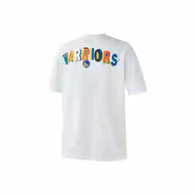 NBA Golden State Warriors Colorblock Lettering Oversized T-Shirt White