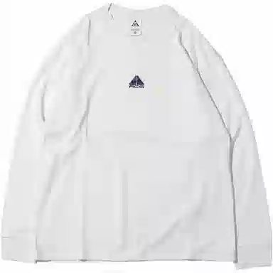 Nike Logo Print Crewneck Long Sleeve Tee White