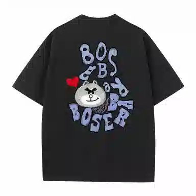 BOS BEAR Cartoon Bear Head Print T-Shirt