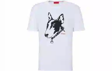 HUGO BOSS Cotton-Jersey T-Shirt With Dog Artwork T