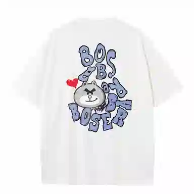 BOS BEAR Cartoon Bear Head Print T-Shirt
